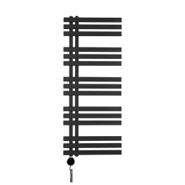 Grzejnik łazienkowy elektryczny Elche 1200x500 czarny 400W prawy