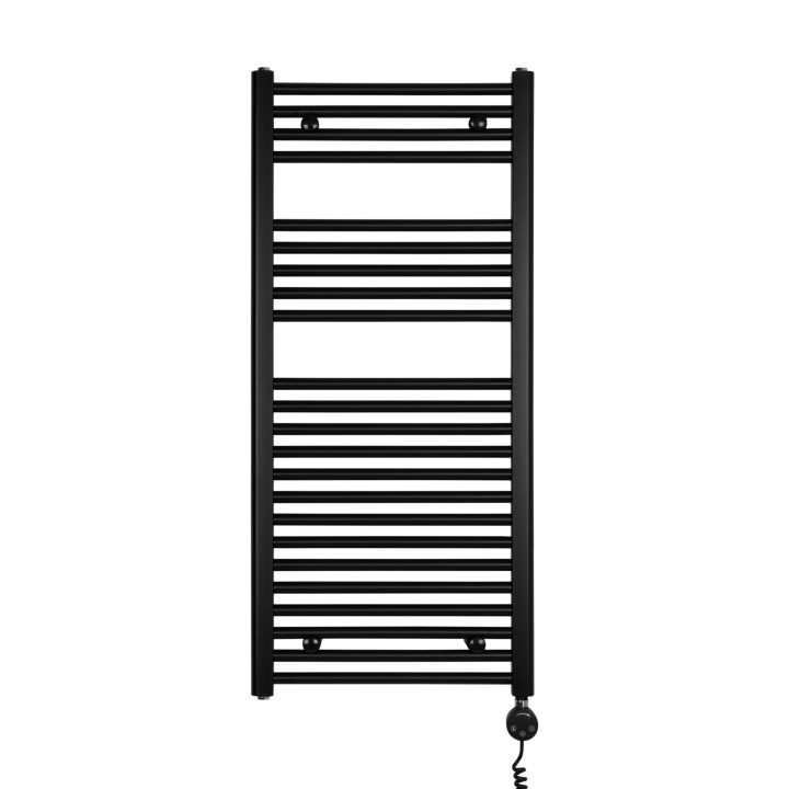 Grzejnik łazienkowy elektryczny Constans 1140x500 400W czarny prawy