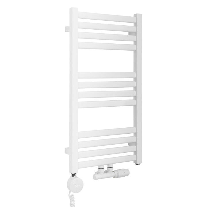 Grzejnik łazienkowy wodno-elektryczny Neso 735x400 biały 300W