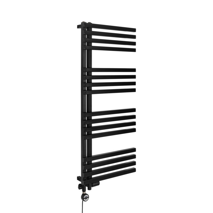 Grzejnik łazienkowy Lolly LO-1200x500-D50L/P-BM czarny