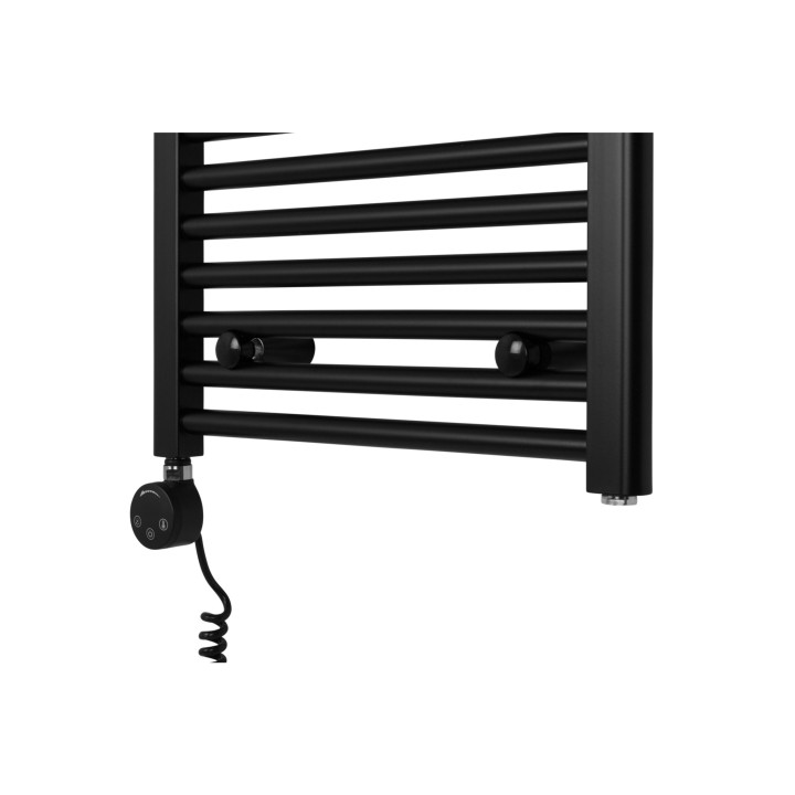 Grzejnik łazienkowy elektryczny Constans 1140x500 400W czarny lewy