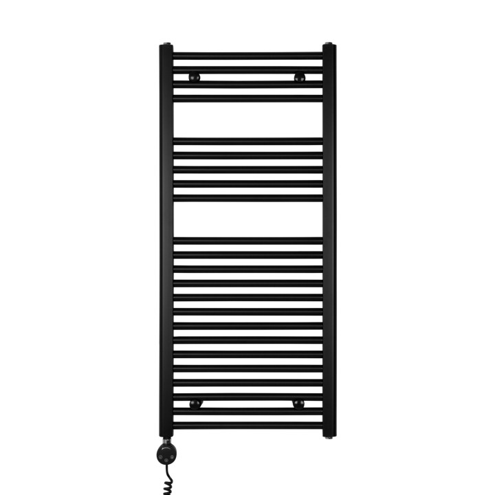 Grzejnik łazienkowy elektryczny Constans 1140x500 400W czarny lewy