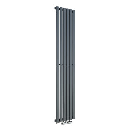 Grzejnik dekoracyjny Ultimate pojedynczy 160x36cm antracytowy z zaworem zespolonym Vario Term Twins prawym chromowanym