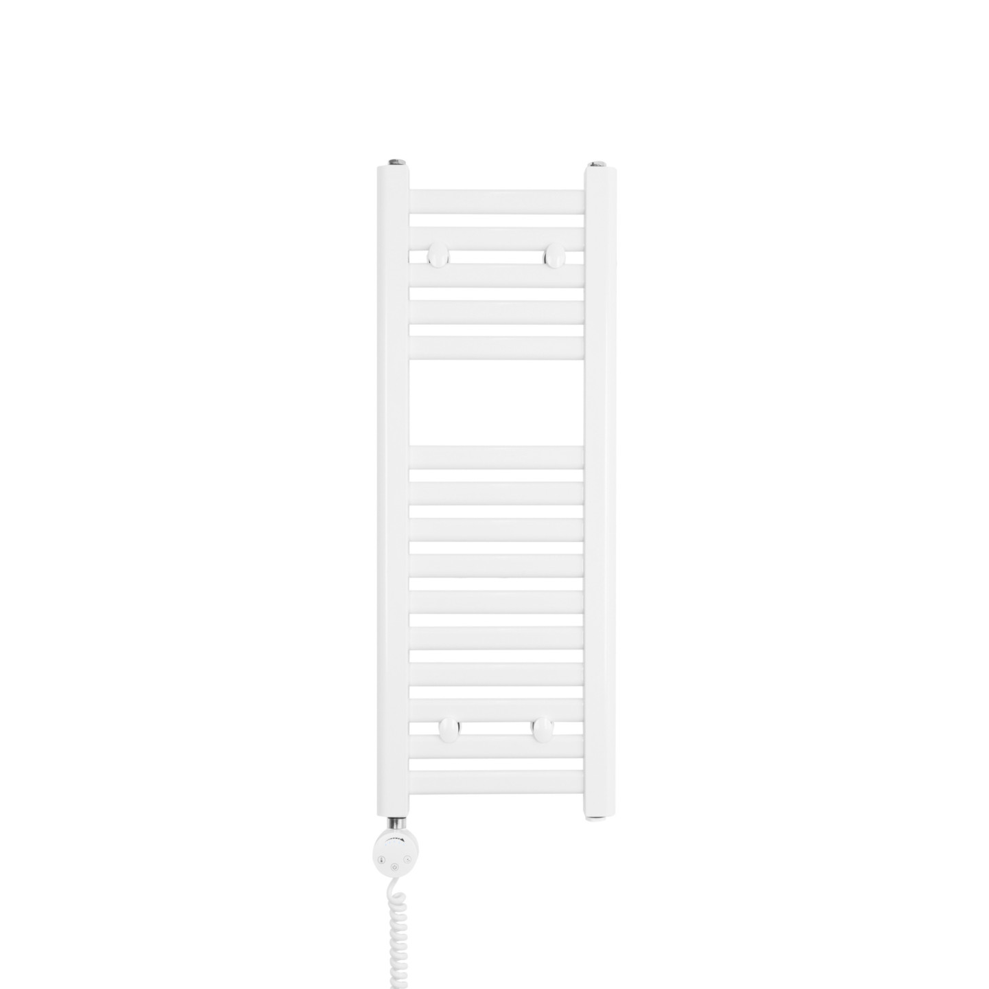 Grzejnik łazienkowy elektryczny Intention 800x300 biały 300W lewy