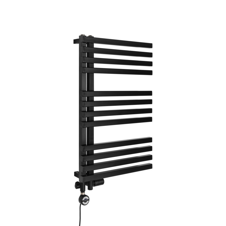 Grzejnik łazienkowy wodno-elektryczny Lolly 870x500mm, 400W, czarny