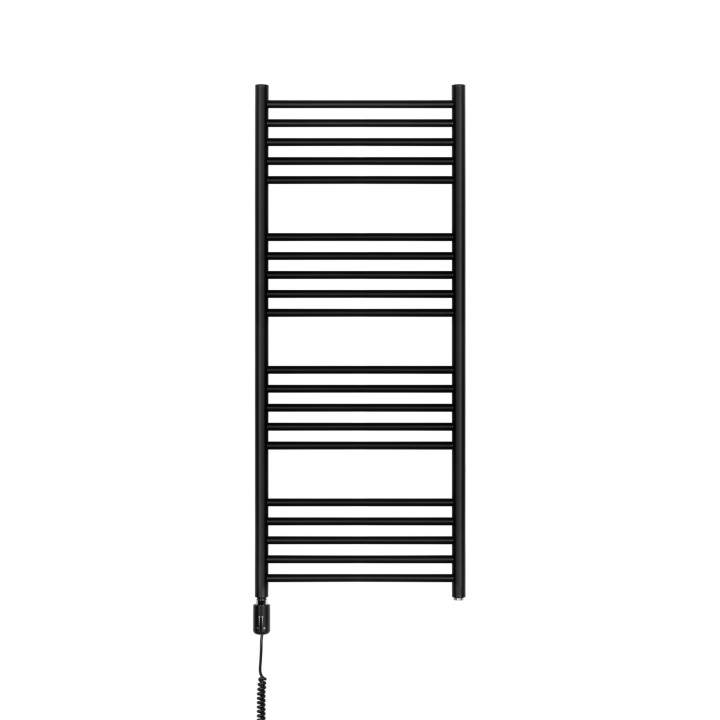 Grzejnik łazienkowy elektryczny Noemi 1215x500 600W lewy czarny