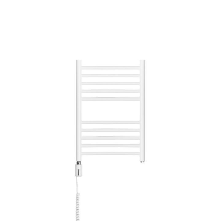 Grzejnik łazienkowy elektryczny Noemi 585x400 200W lewy biały mat