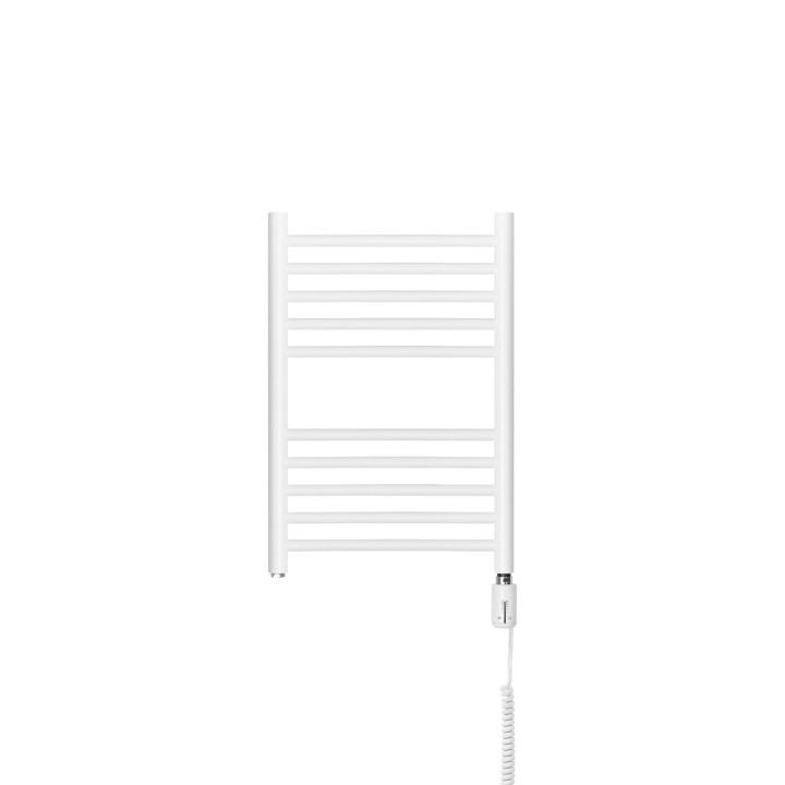 Grzejnik łazienkowy elektryczny Noemi 585x400 200W prawy biały mat