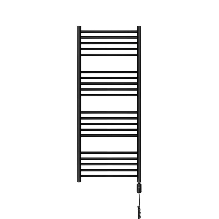 Grzejnik łazienkowy elektryczny Noemi 1215x500 600W prawy czarny