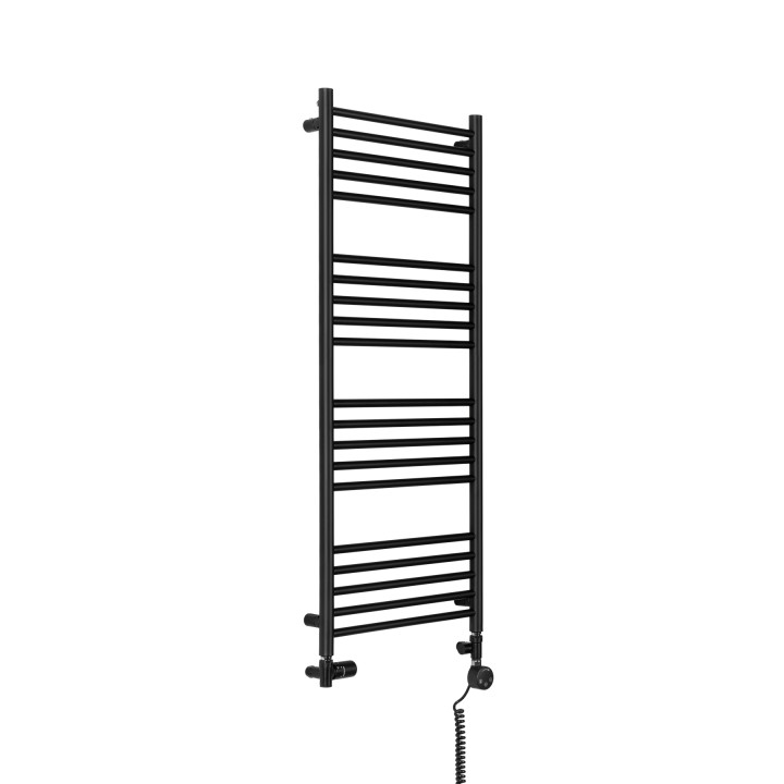 Grzejnik łazienkowy wodno-elektryczny Noemi 1215x500 czarny HYBRID VALVE NEW + SAMBA