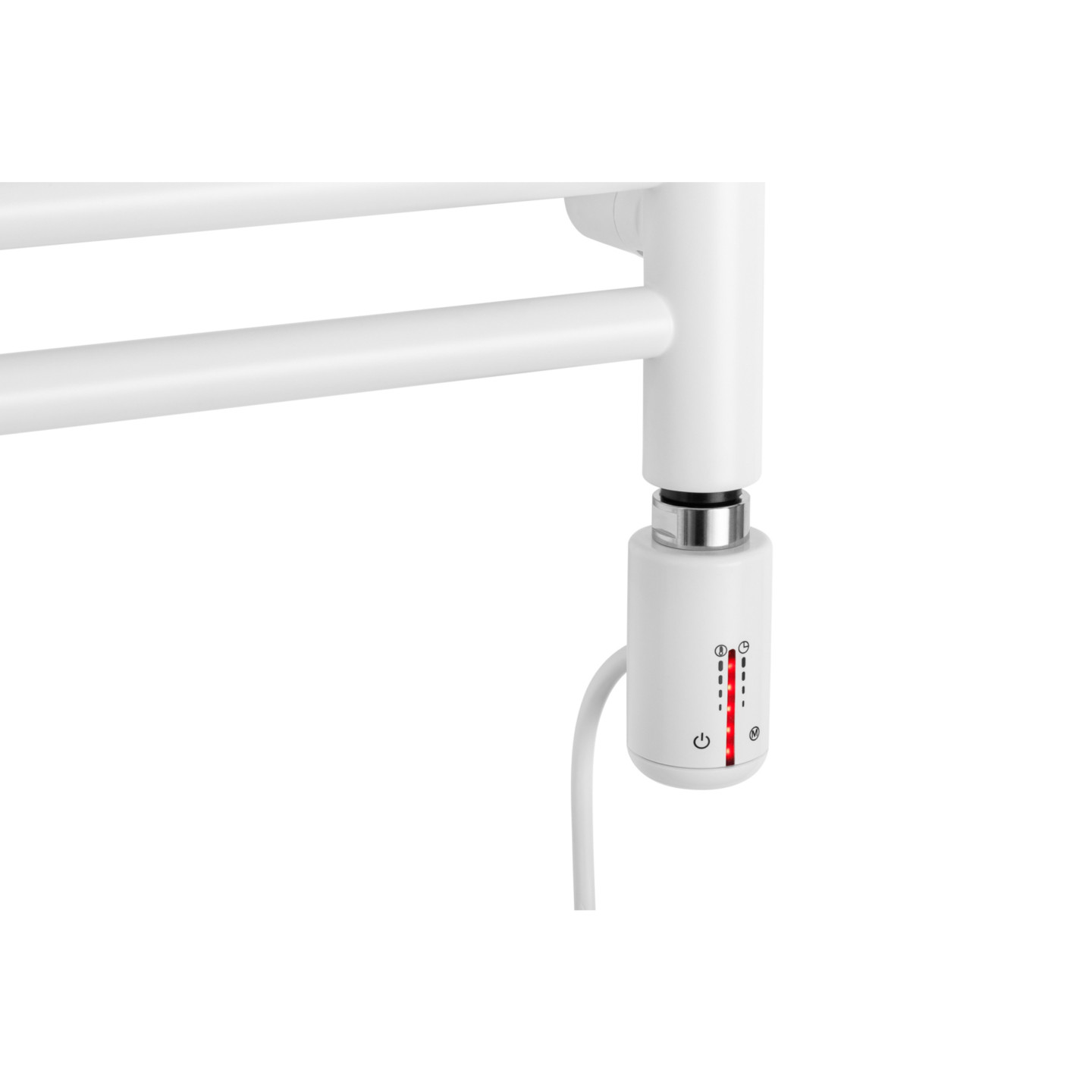 Grzejnik łazienkowy wodno-elektryczny Noemi 900x400 biały mat SINGLE PIPE VALVE + TANGO