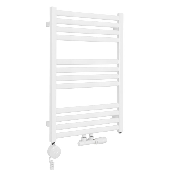 Grzejnik łazienkowy wodno-elektryczny Neso 735x500 biały 300W