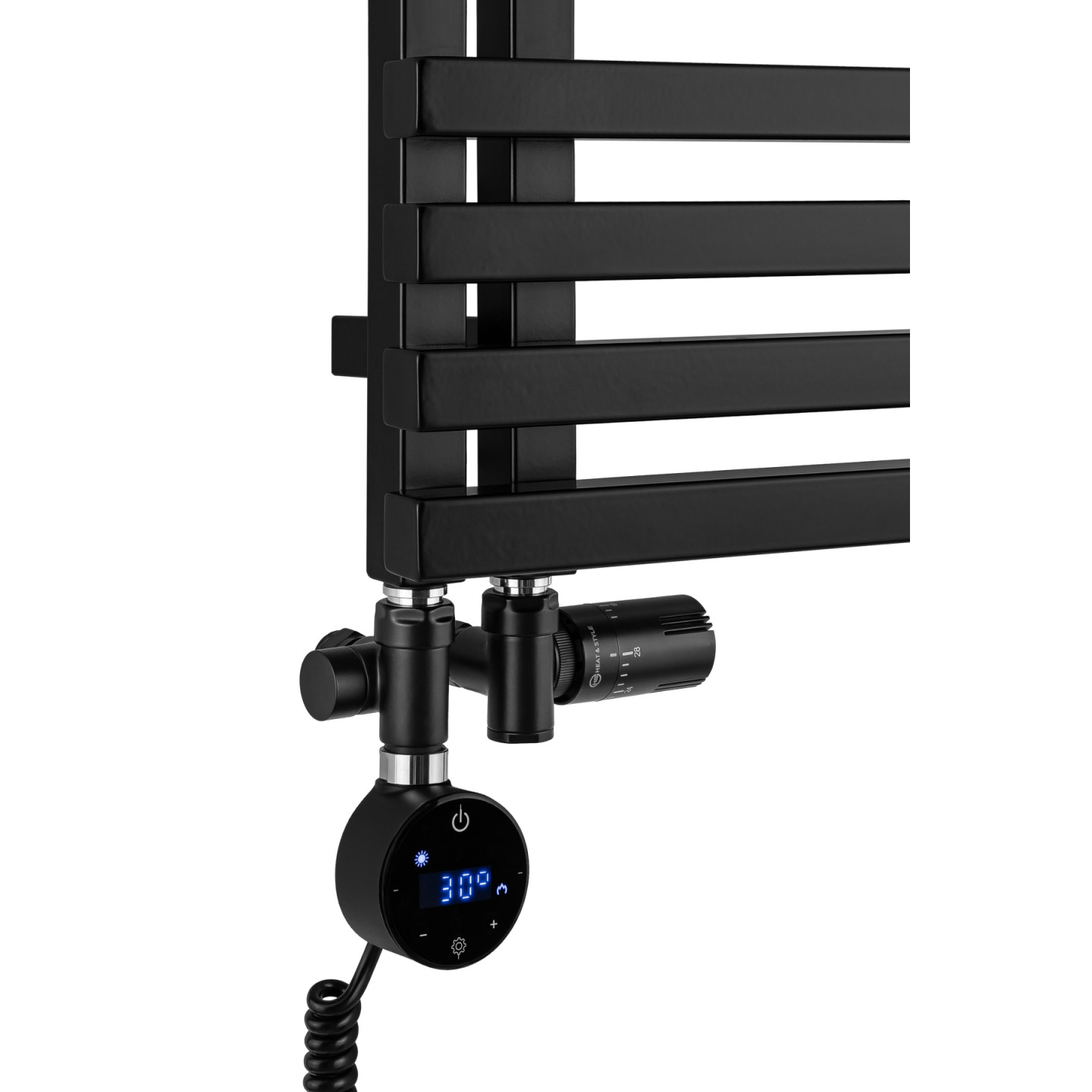 Grzejnik łazienkowy Lolly LO-870x400-D50L/P-B czarny