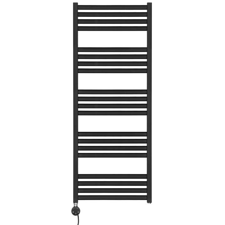 Grzejnik łazienkowy elektryczny Neso 1275x500 600W czarny lewy