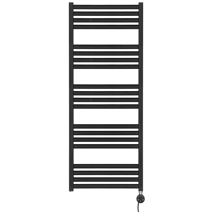 Grzejnik łazienkowy elektryczny Neso 1275x500 600W czarny prawy