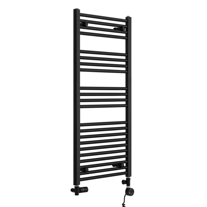 Grzejnik łazienkowy wodno-elektryczny Constans 1140x500 czarny 600W