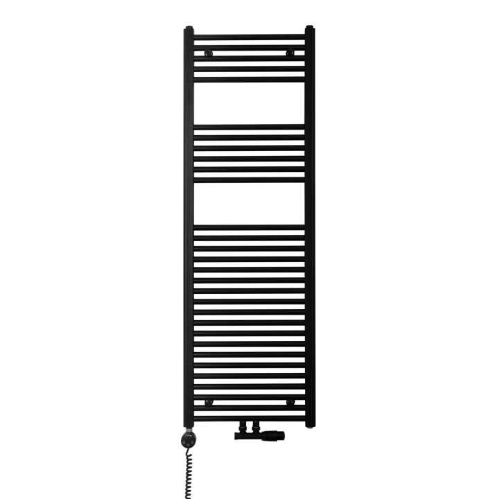 Grzejnik łazienkowy wodno-elektryczny Constans 1500x500 D50 czarny 600W