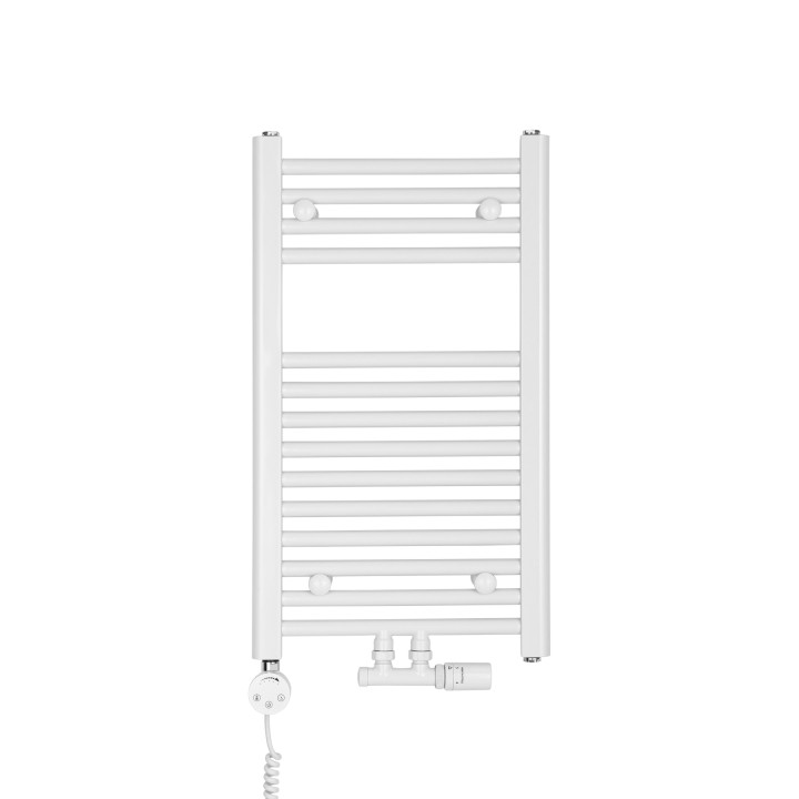 Grzejnik łazienkowy wodno-elektryczny Constans 700x400 D50 biały 300W