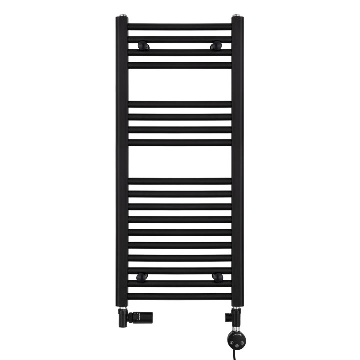 Grzejnik łazienkowy wodno-elektryczny Constans 900x400 czarny 300W